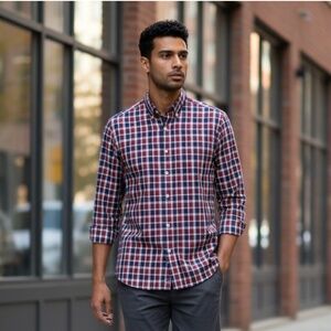 SALE Banana Republic Plaid Non Iron Button Down Shirt Size Medium